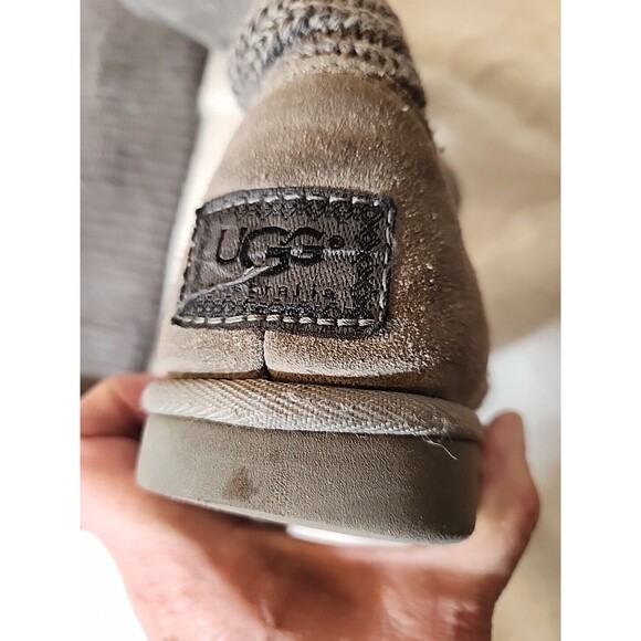 UGG Womens Shoes Boots Classic Tall Cardy Knit Gray Slip On‎ Flats US Size 7 M - Picture 7 of 8